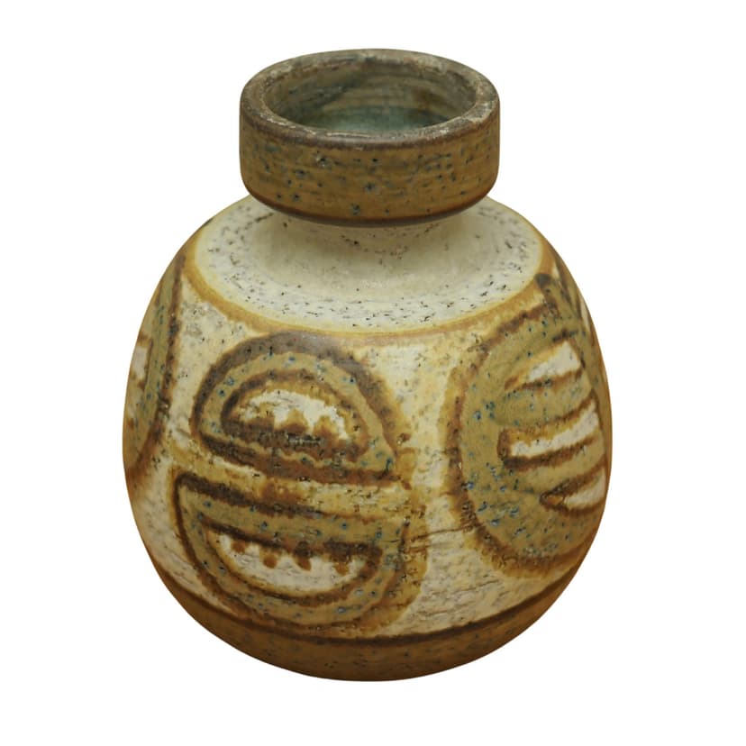 Wazon, beżowy, ceramika, Soholm, Dania, lata 70.