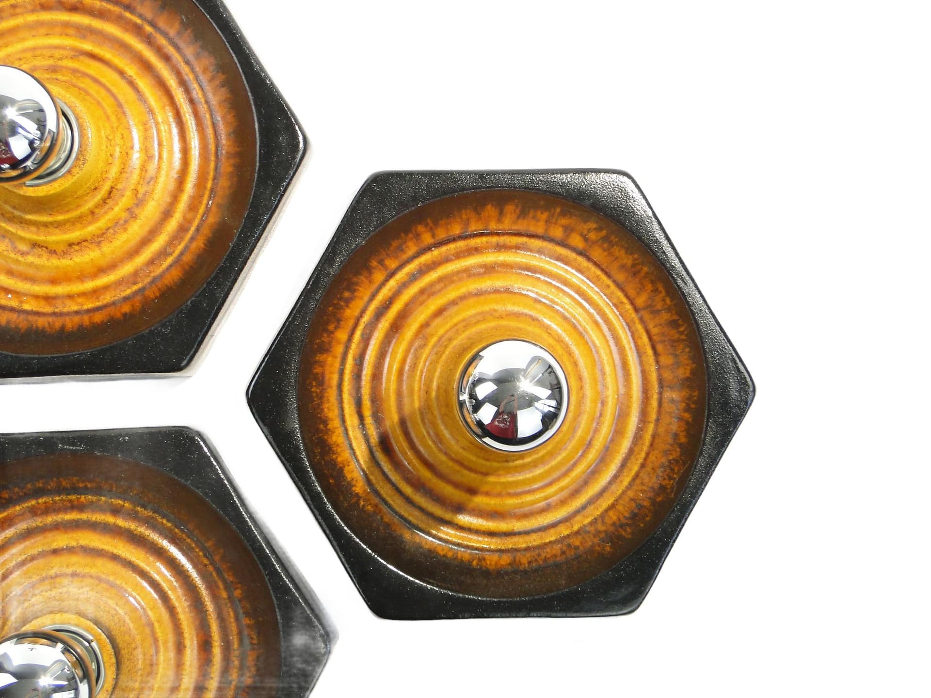 Wall sconce PAN Keramik, yellow ceramics, Germany, 1970s.