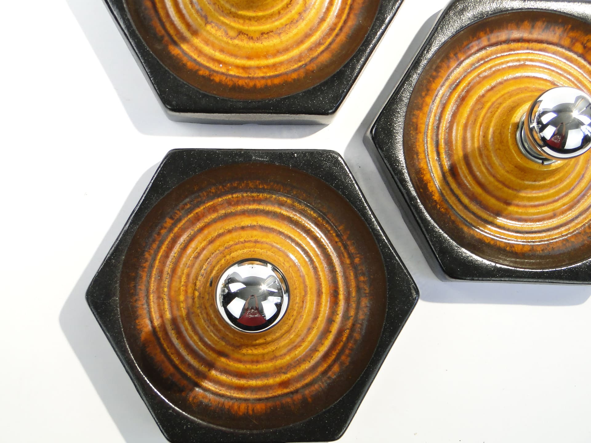 Wall sconce PAN Keramik, yellow ceramics, Germany, 1970s. - 1811