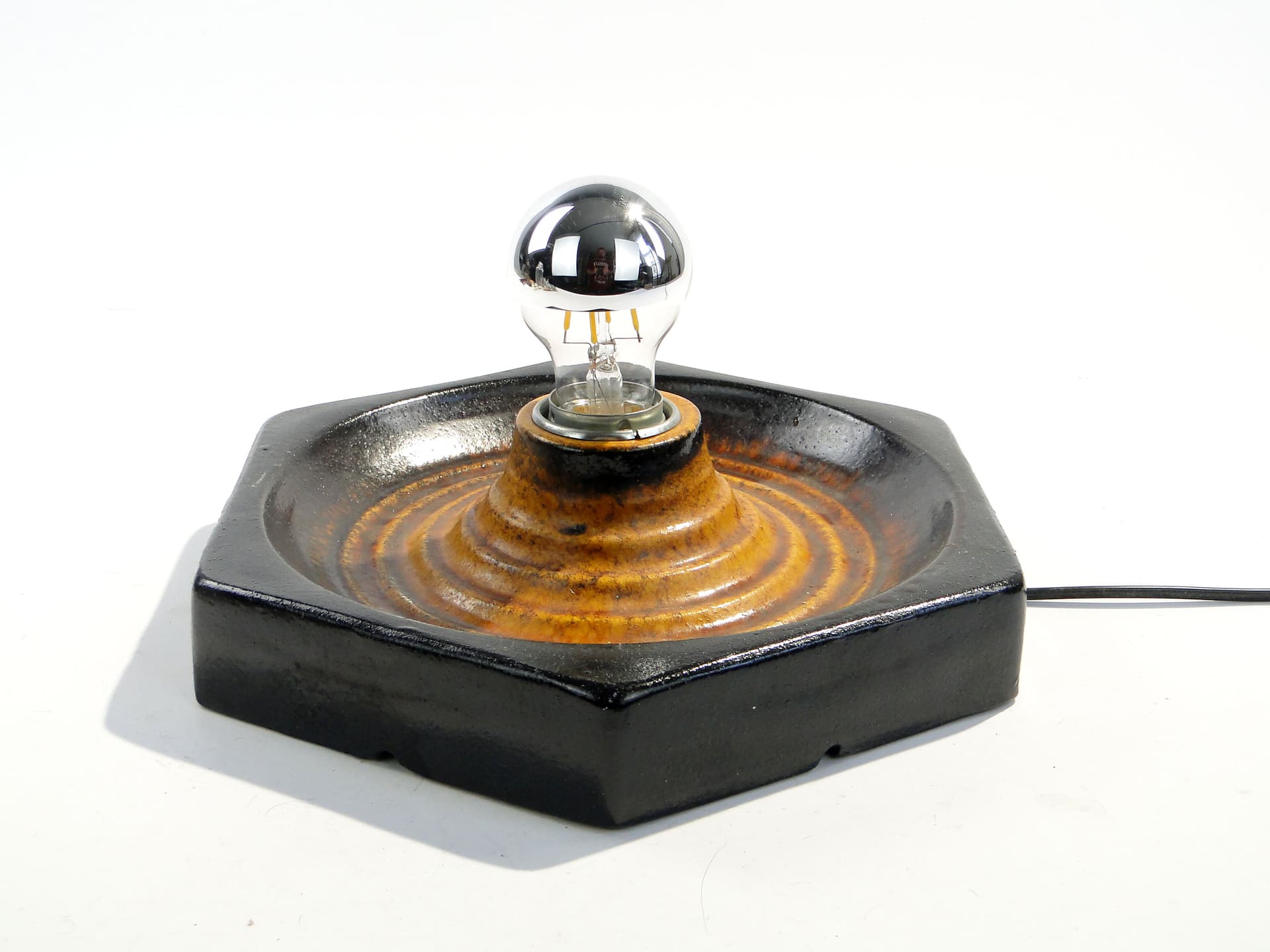 Wall sconce PAN Keramik, yellow ceramics, Germany, 1970s. - 1816