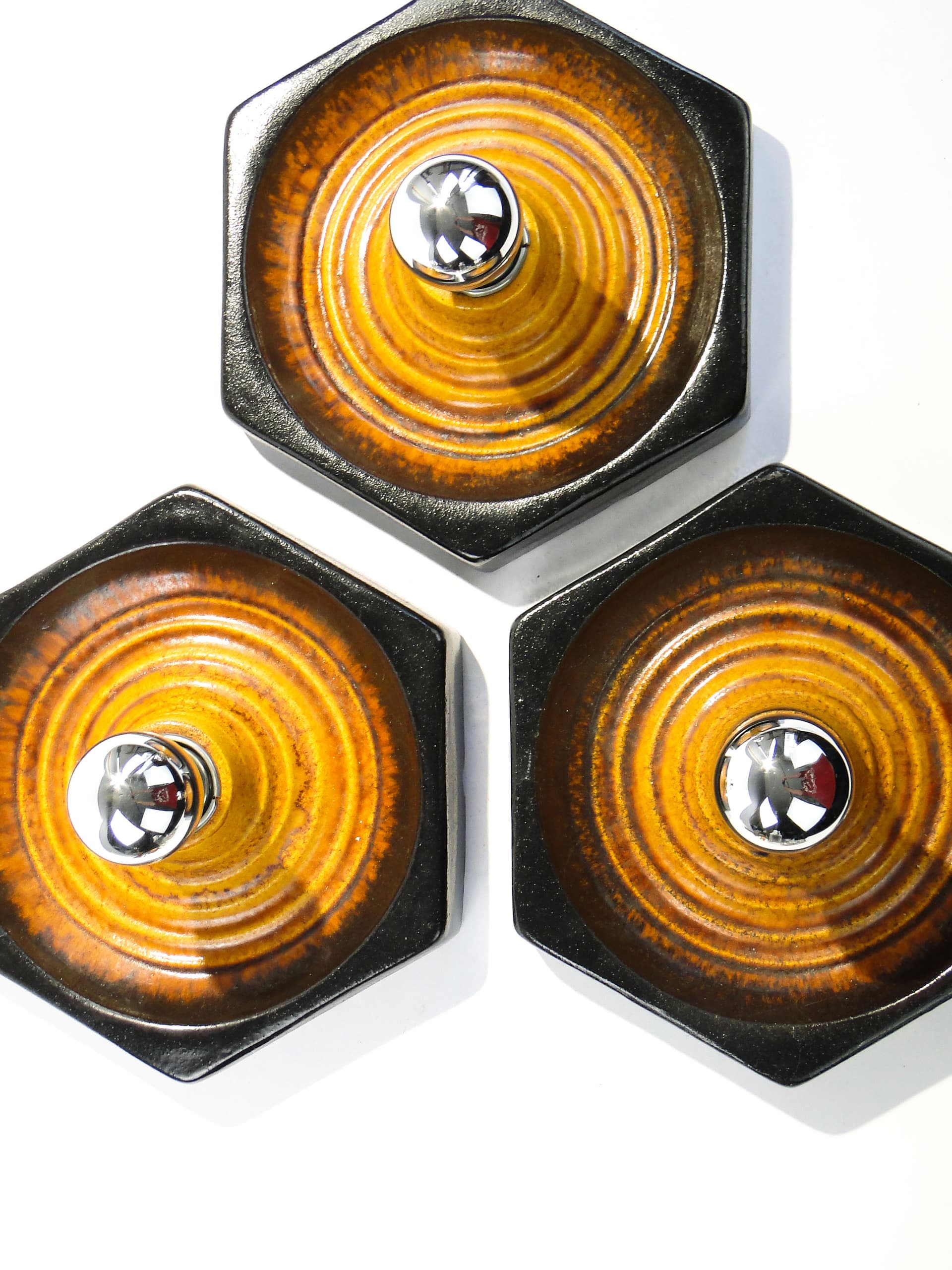 Wall sconce PAN Keramik, yellow ceramics, Germany, 1970s. - 1813