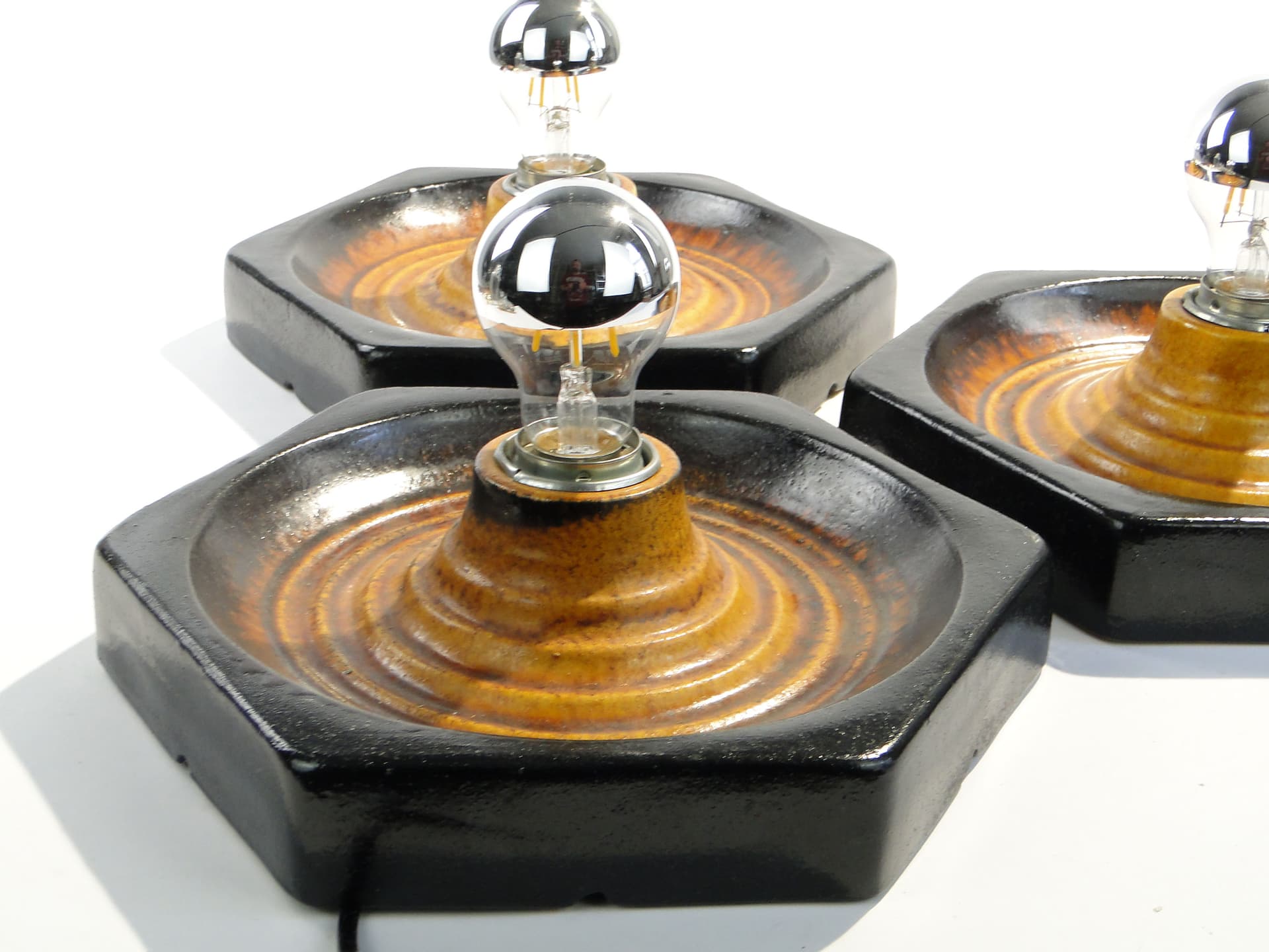 Wall sconce PAN Keramik, yellow ceramics, Germany, 1970s. - 1812