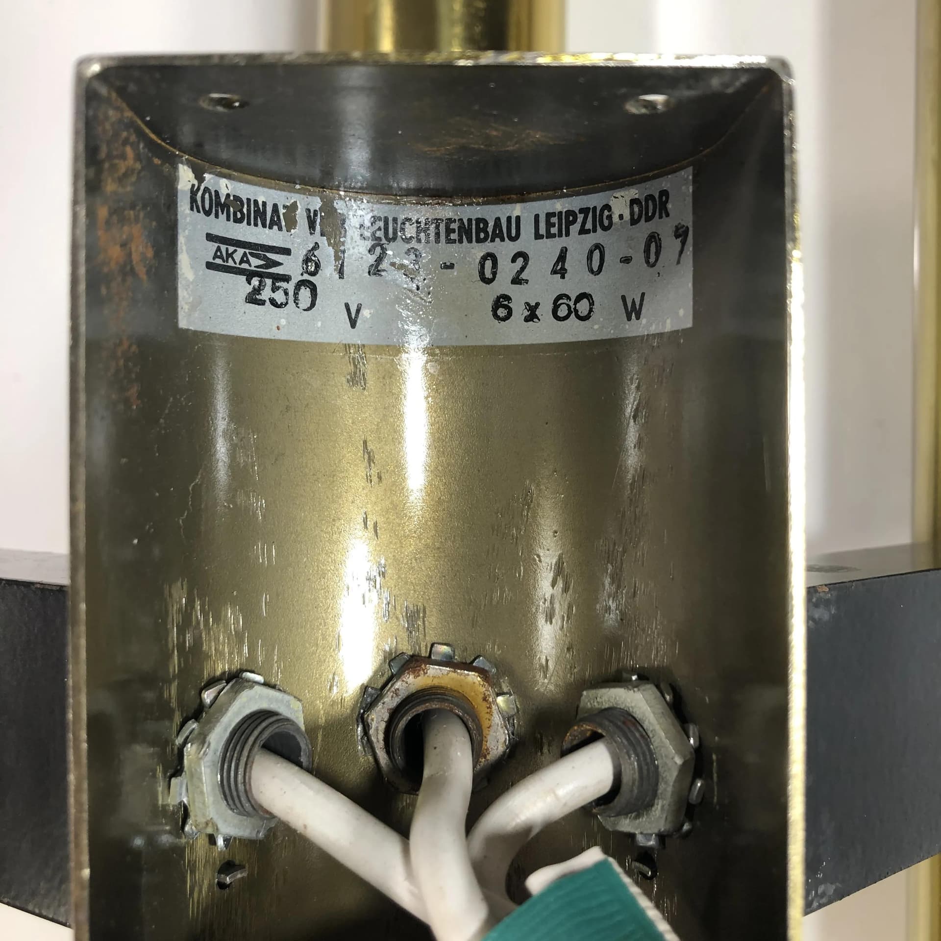 Kinkiet, złoto, stal, VEB Leuchtenbau Leipzig, Niemcy, lata 70. - 18004