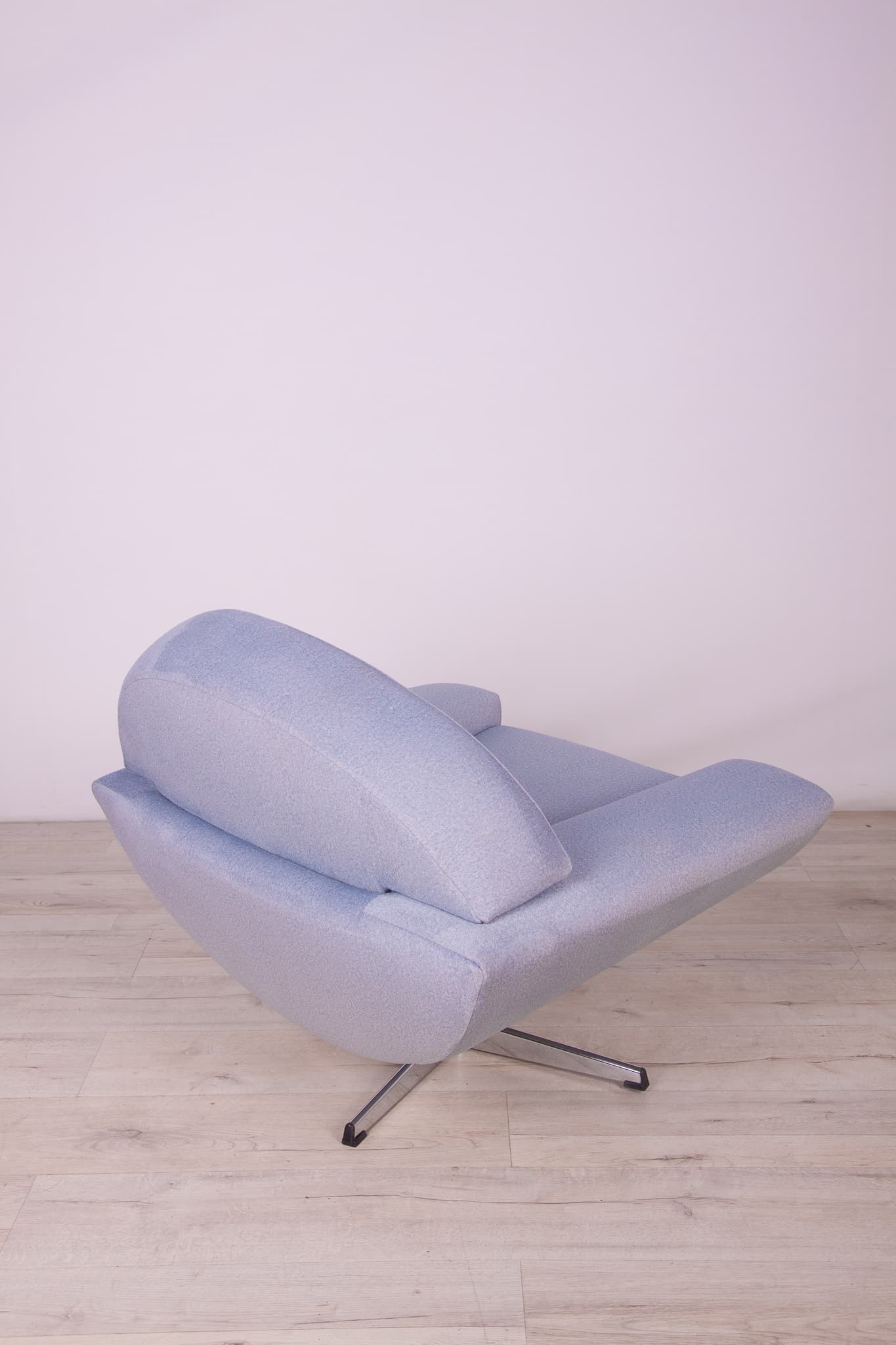 Lounge set Capri, blue velvet, chrome, by J. Andersen, Sweden, 1960s. - 246718