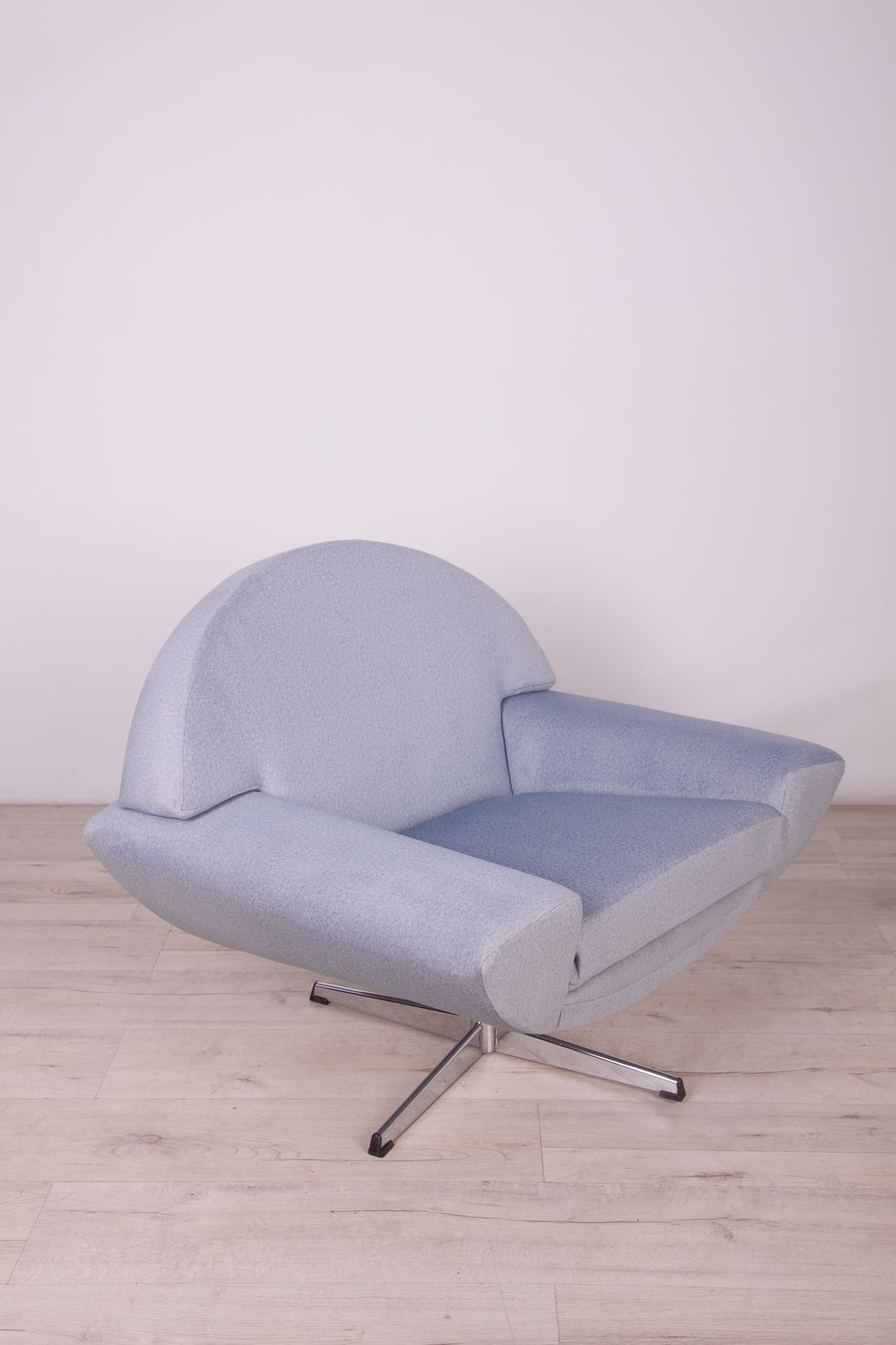 Lounge set Capri, blue velvet, chrome, by J. Andersen, Sweden, 1960s. - 246716