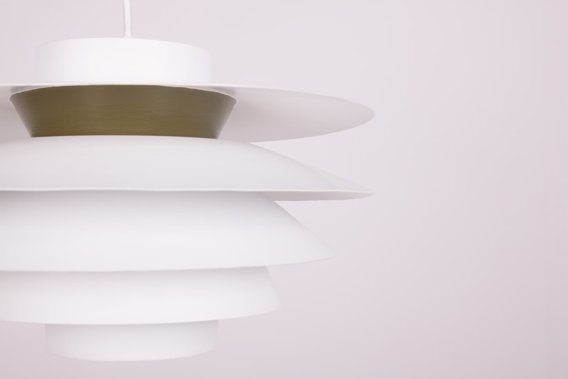 Pendant lamp Verona, white aluminum, by S. Middelboe, Fog & Mørup, Denmark, 1970s. - 247076