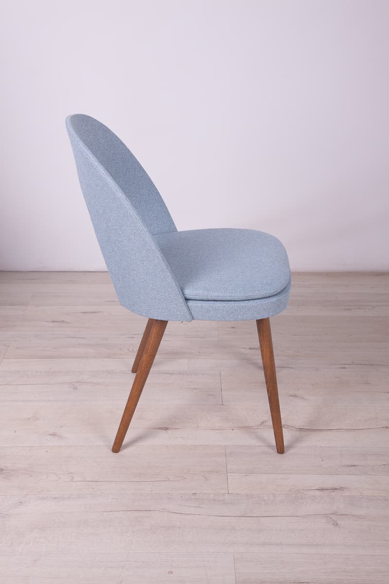 Set of four chairs, blue upholstery, oak wood, by A. Suman, Tatra Nabytok, Czechoslovakia, 1960s. - 247213