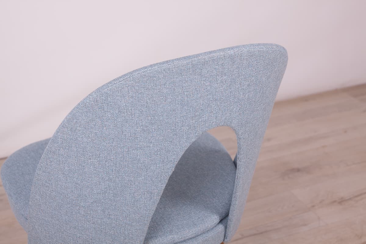 Set of four chairs, blue upholstery, oak wood, by A. Suman, Tatra Nabytok, Czechoslovakia, 1960s. - 247218