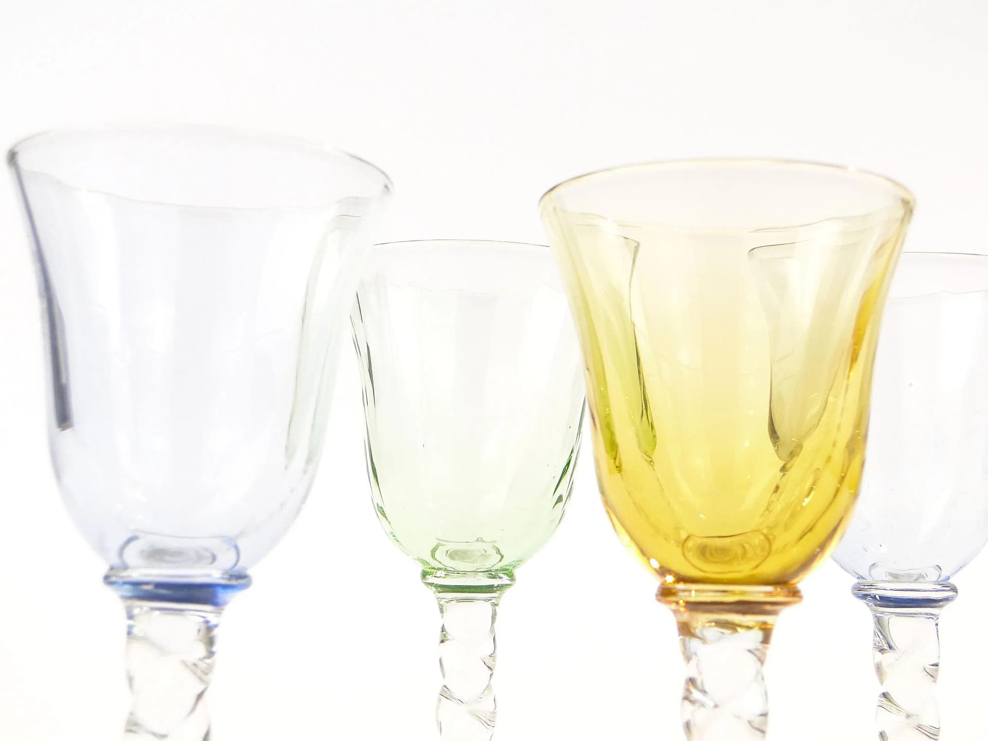 Set of liqueur glasses Art Nouveau, multicolor, glass, Czechoslovakia, early 20th c. - 18230