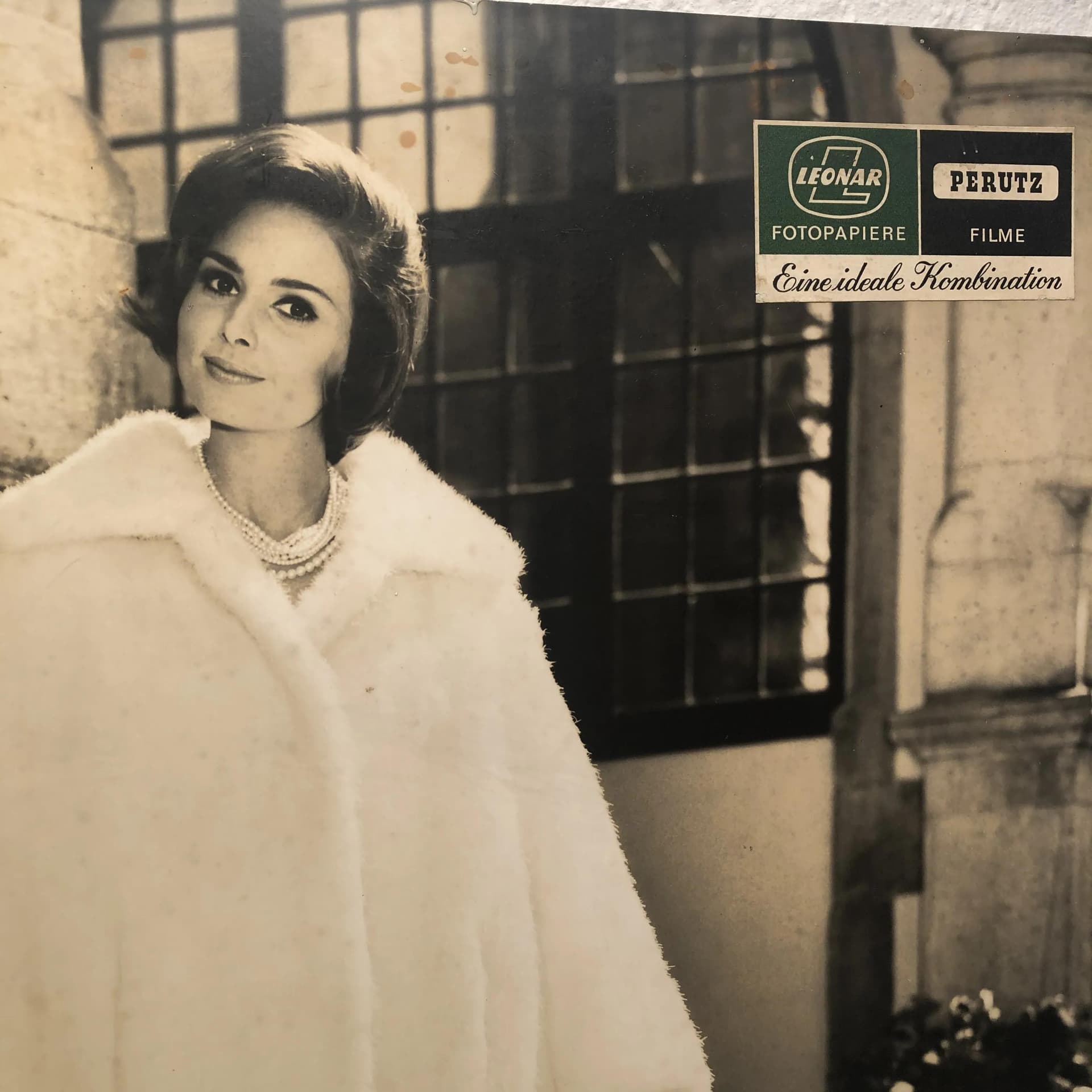 Wall Advertisement Leonar Perutz, grey, wood, Germany, 1960s. - 18179