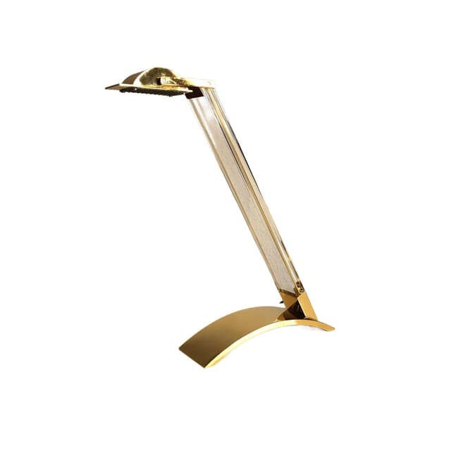 Desk lamp, golden, brass acrylic, Spain, 1980s. - DIMENSION