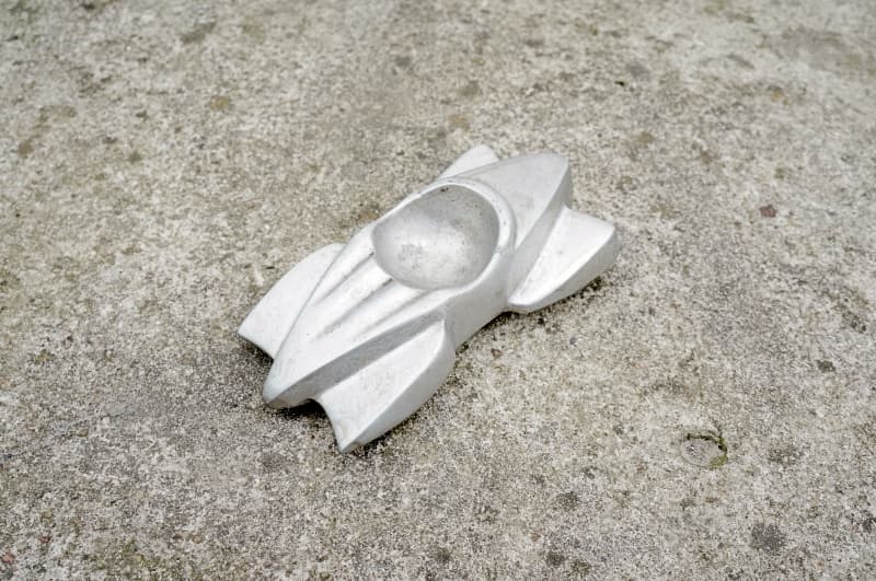 Popielnica Streamline Roadster, srebro, aluminium, Francja, lata 30. - 18549