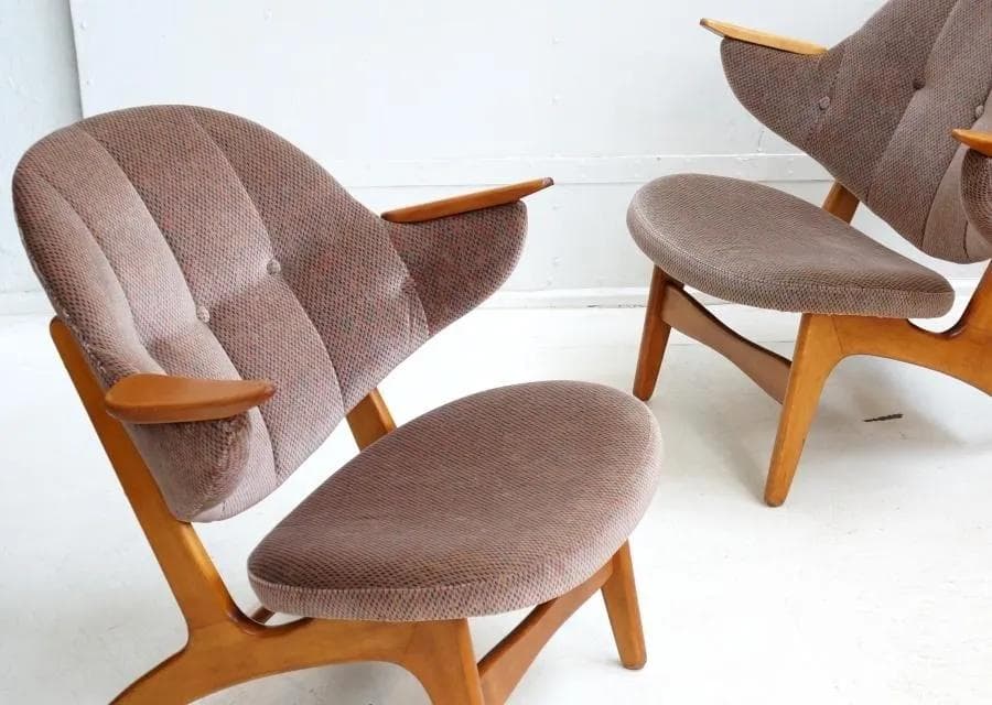 Fotel model 33, teak brązowy, proj. C. E. Matthes, Dania, lata 50. - 18547