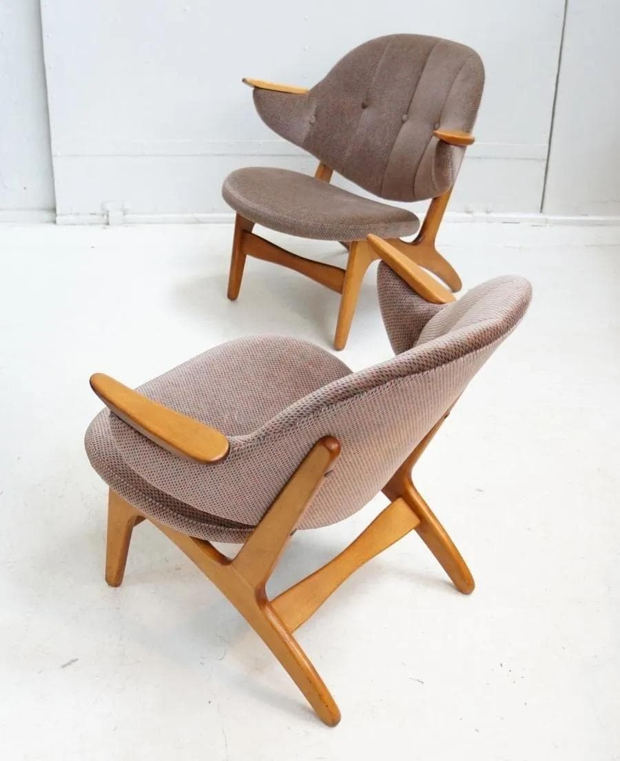 Fotel model 33, teak brązowy, proj. C. E. Matthes, Dania, lata 50. - 18546