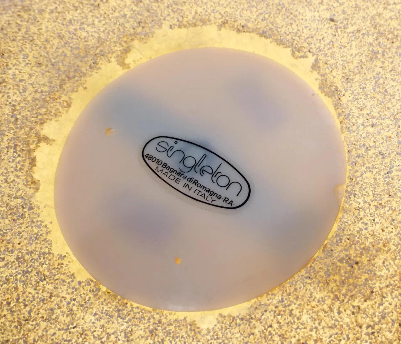 Lampa podłogowa Kamień, beżowy, włókno szklane, proj. A. Cazenave, Włochy, lata 70. - 18539