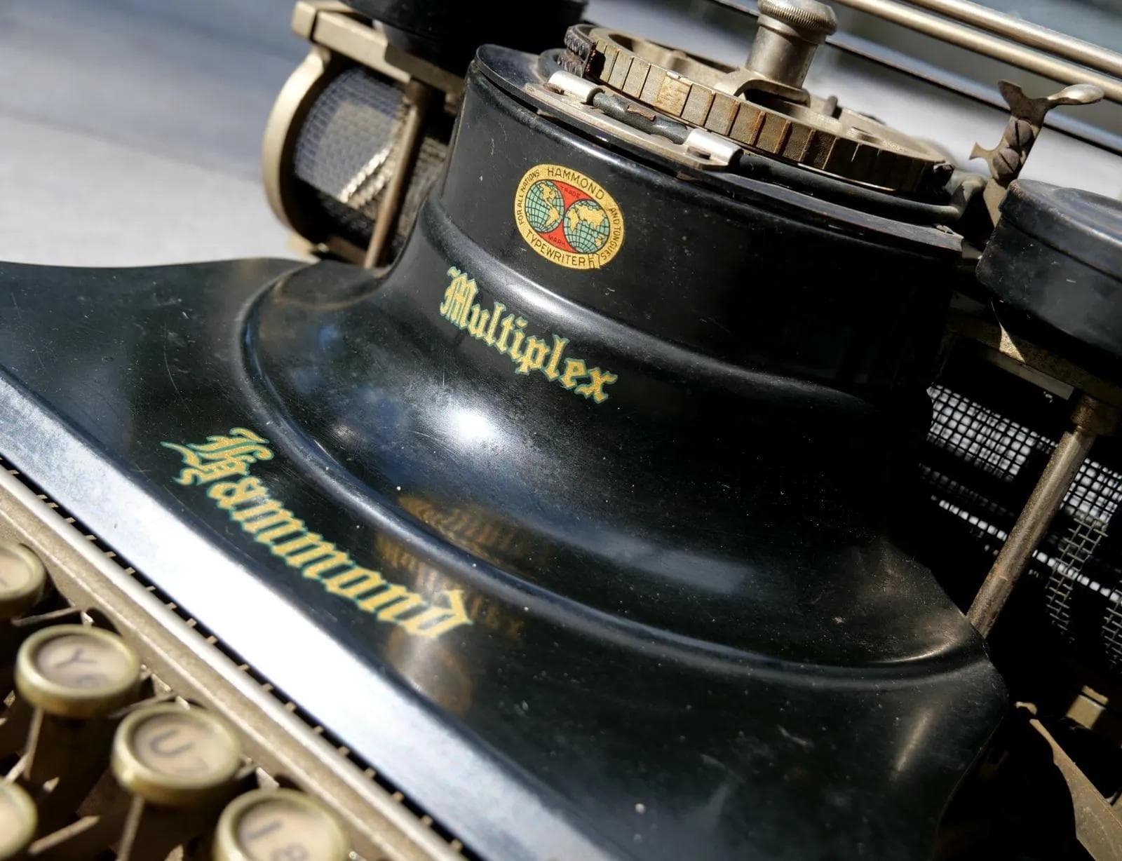 Czarna, industrialna maszyna do pisania, Hammond Typewriter Company, USA, lata 10. - 18473