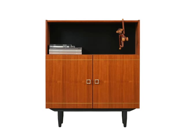 Bookcase, orange teak, Denmark, 1970s - DIMENSION