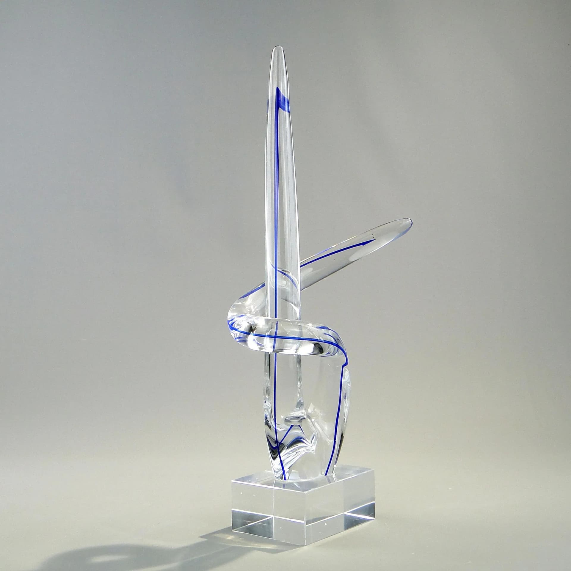 Murano Glass Sculpture, transparent, glass, Italy, 1980s. - 18398