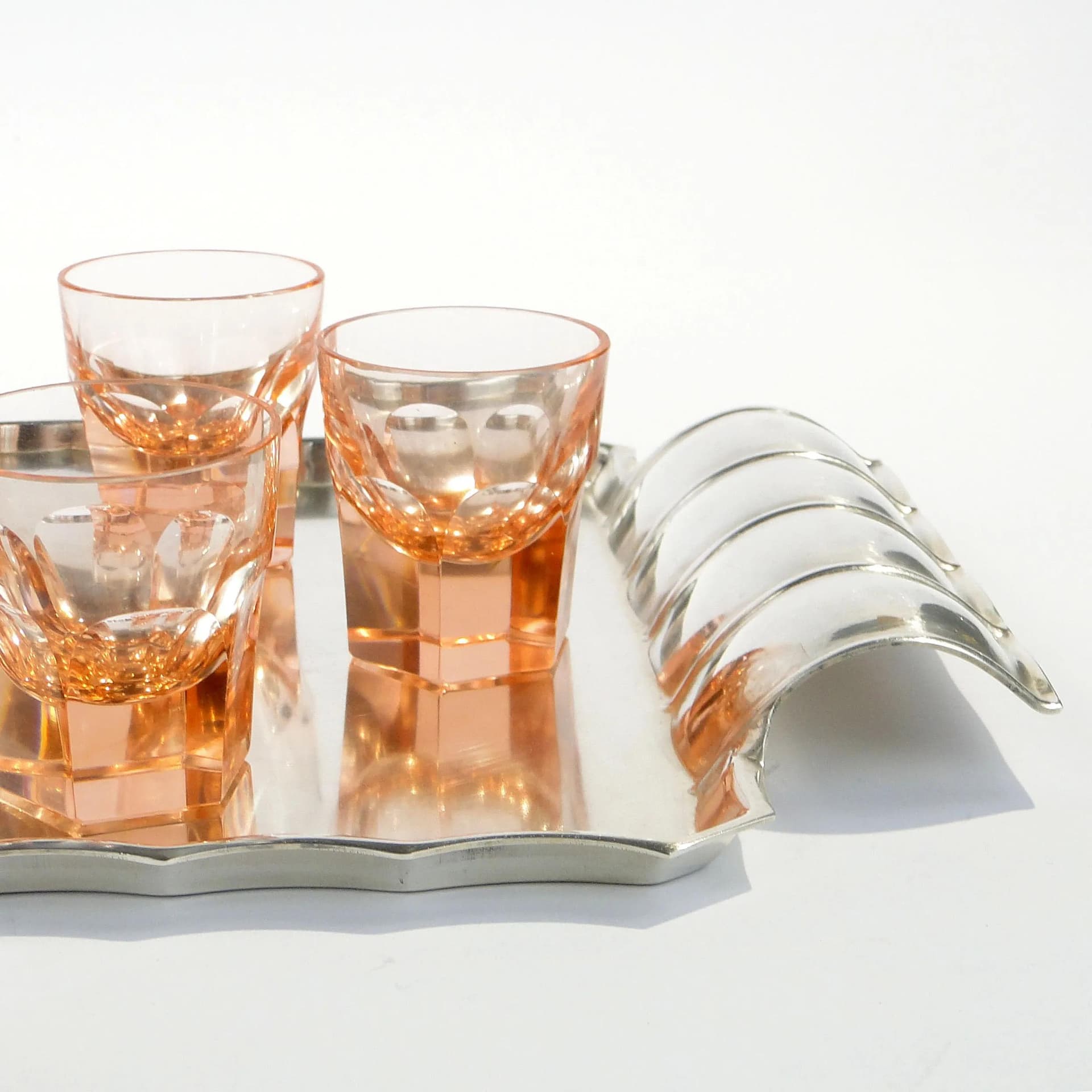 Tray Art Deco, silver, brass, Sandrik, Austria, 1920s - 18353