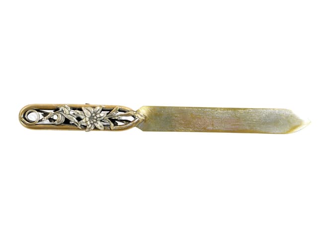 Letter opener Art Nouveau, golden, brass, Germany, 1920s. - DIMENSION