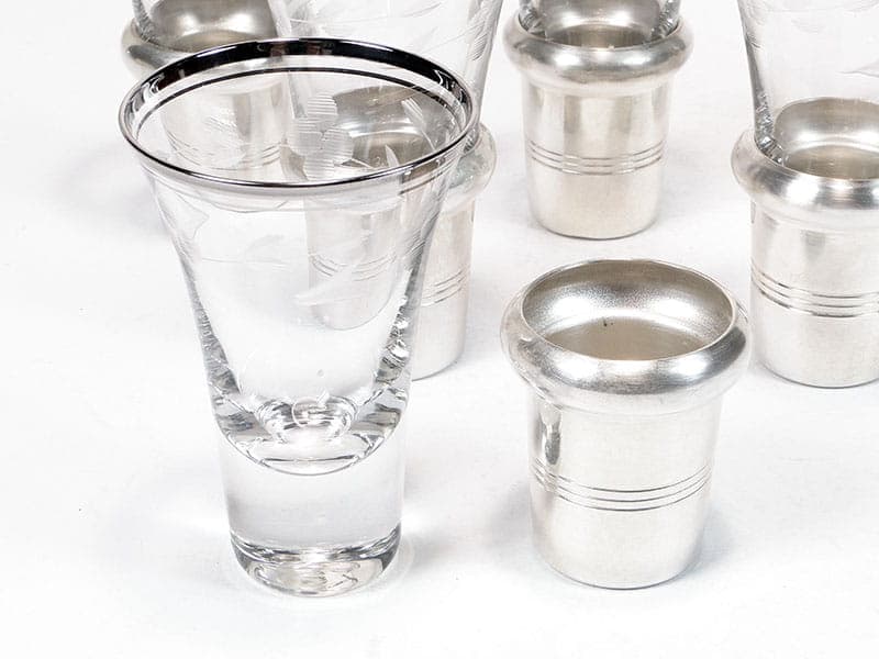 Komplet kieliszków do likieru, kryształ transparentny, lata 50. - 253332