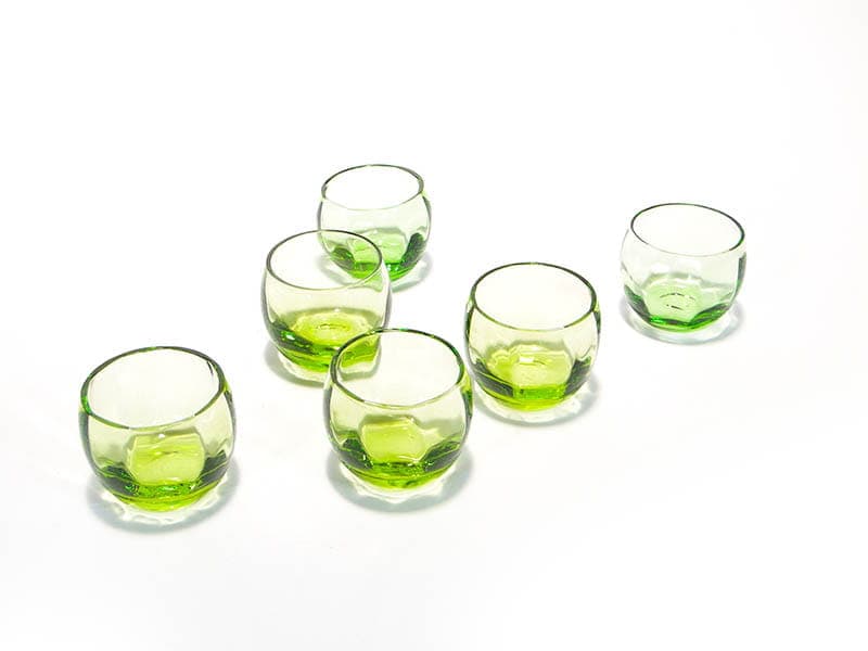 Komplet kieliszków, kryształ zielony, Niemcy, lata 60. - 253335
