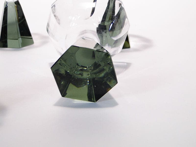 Komplet kieliszków art deco, kryształ multicolor, Huta Niemen, Polska, lata 30. - 253388