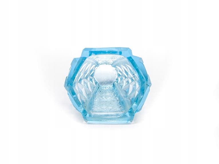 Komplet kieliszków Art Deco, szkło kryształowe błękitne, Czechy, lata 40. - 253391