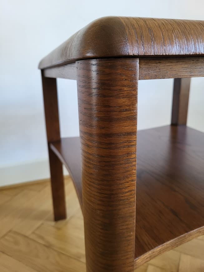 Coffee Table Art Deco, brown oak, glass, Germany, 1930s. - 253428