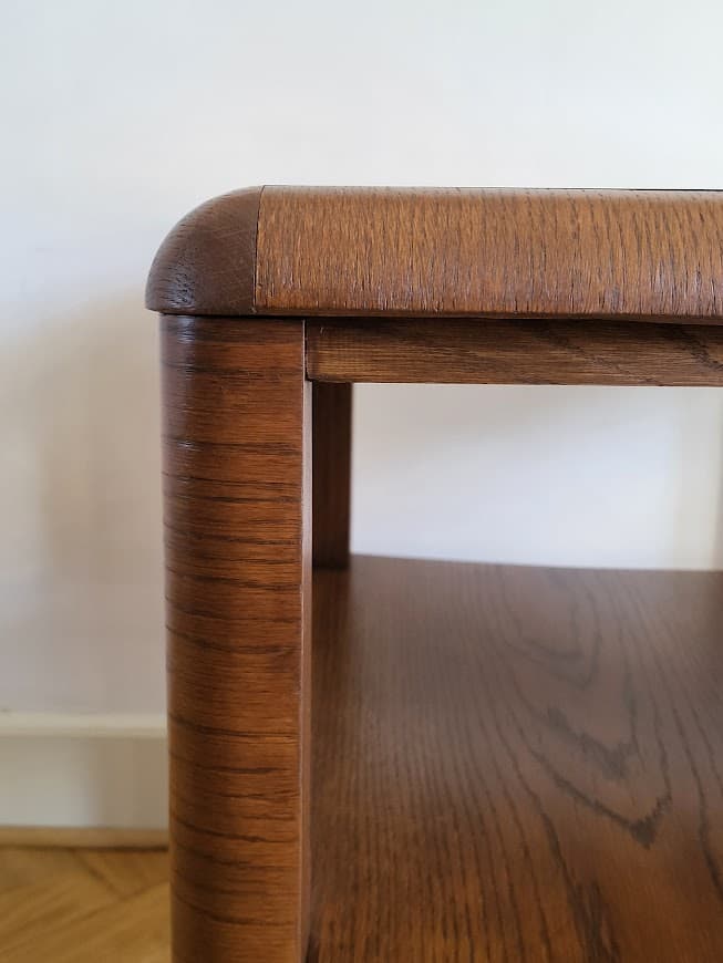 Coffee Table Art Deco, brown oak, glass, Germany, 1930s. - 253424