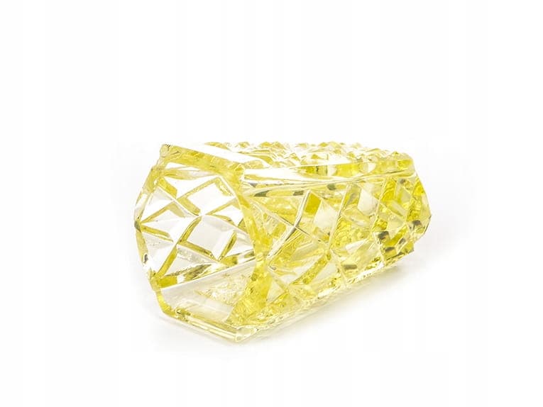 Komplet sześciu kieliszków Art Deco, szkło kryształowe żółte, Czechosłowacja, lata 40. - 253447