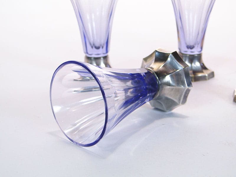 Komplet kieliszków Art Deco, fioletowy kryształ, Słowacja, lata 20. - 253452