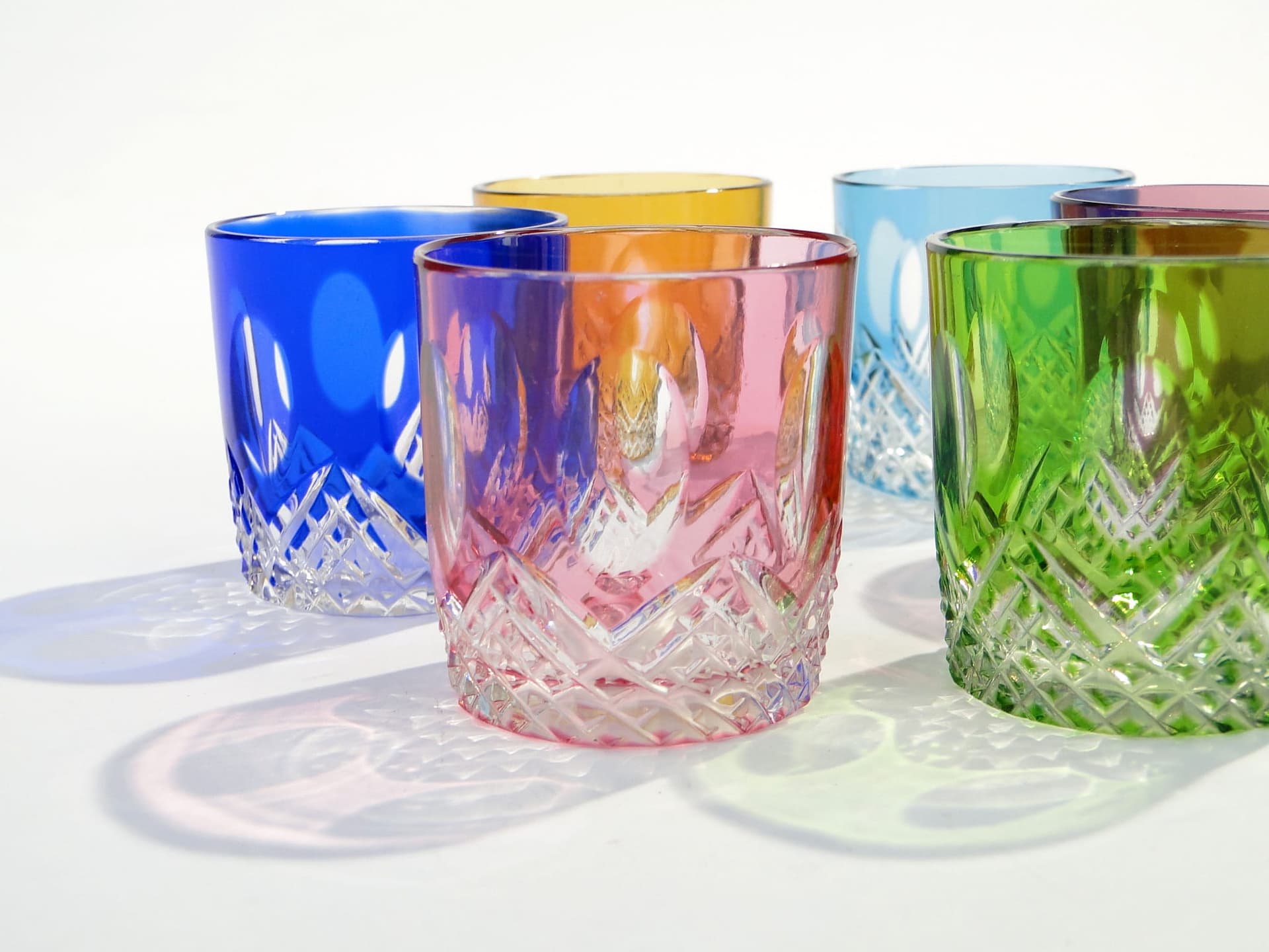 Komplet kieliszków, art déco, kryształ multikolor, Nachtmann, Niemcy, lata 20. - 253455
