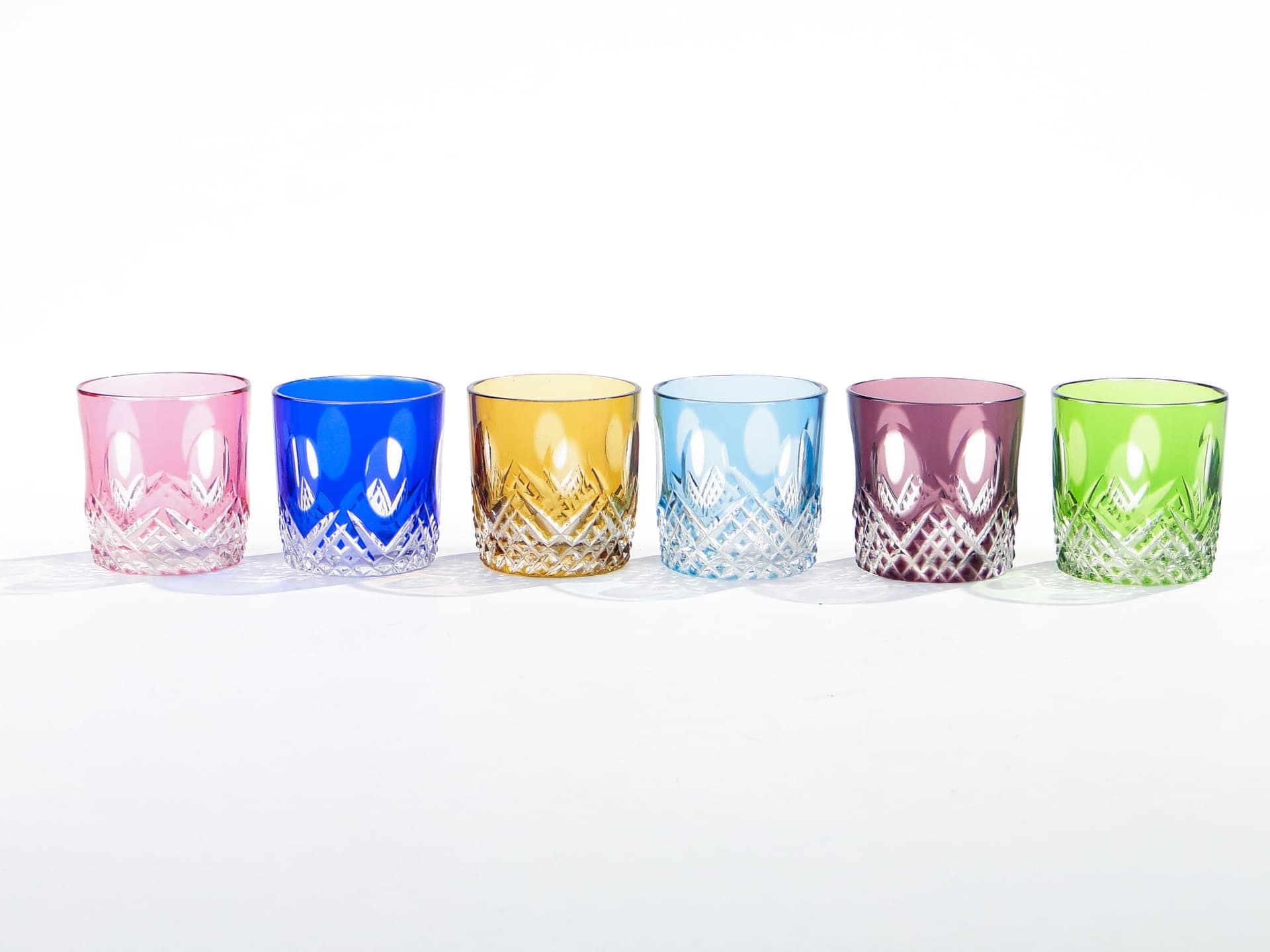 Komplet kieliszków, art déco, kryształ multikolor, Nachtmann, Niemcy, lata 20. - 253460