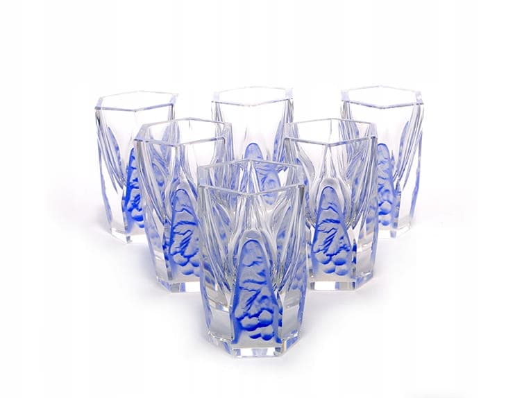 Serwis likierowy, kryształ multicolor, Czechy, lata 50. - 253467