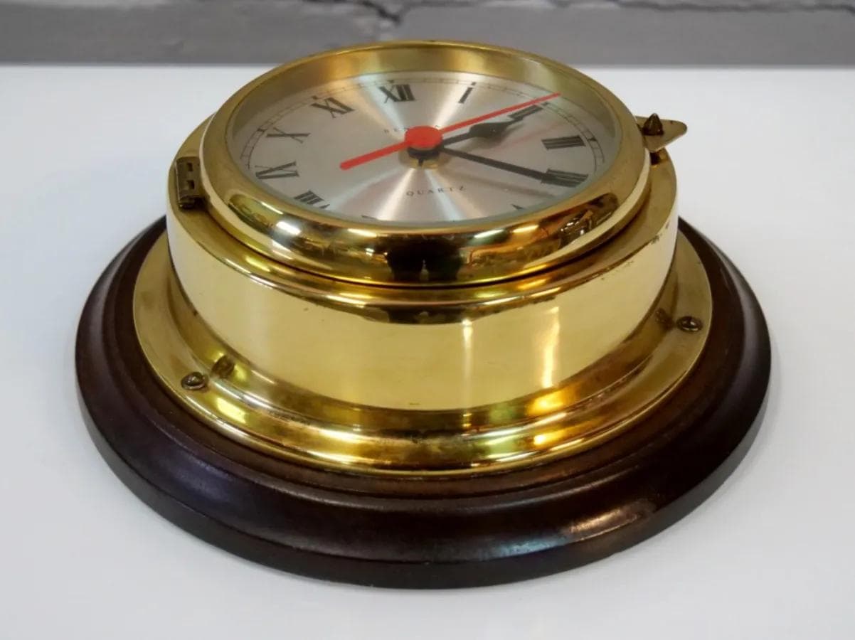 Brass Porthole Clock Benora, Germany, 1980s - 18459
