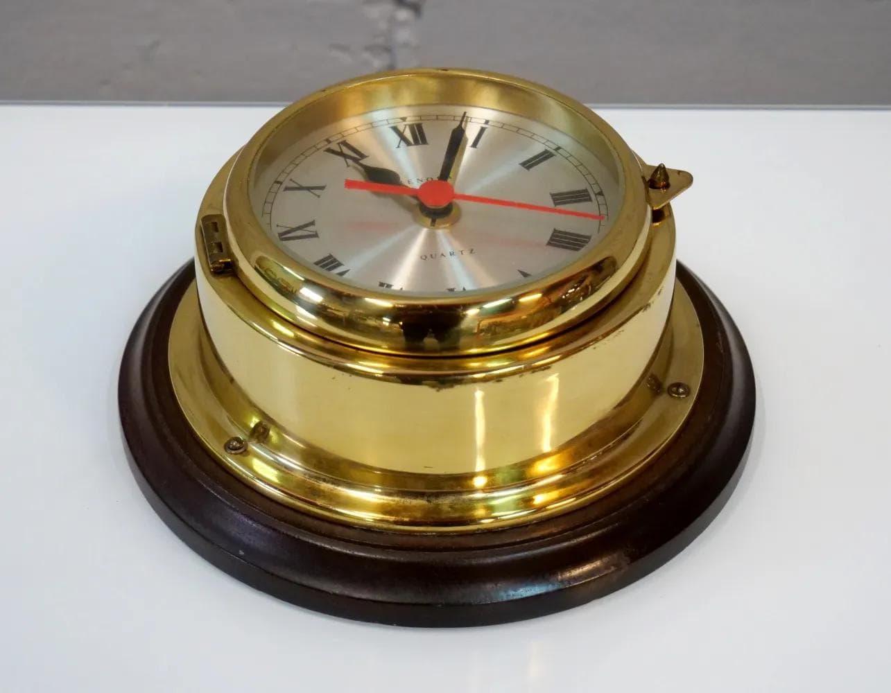Brass Porthole Clock Benora, Germany, 1980s - 18460