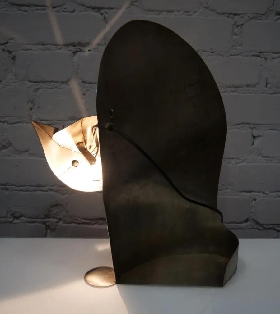 Silver Stainless Steel Cat Light Sculpture, by R. Stubenrauch, Germany, 1990s - 18737