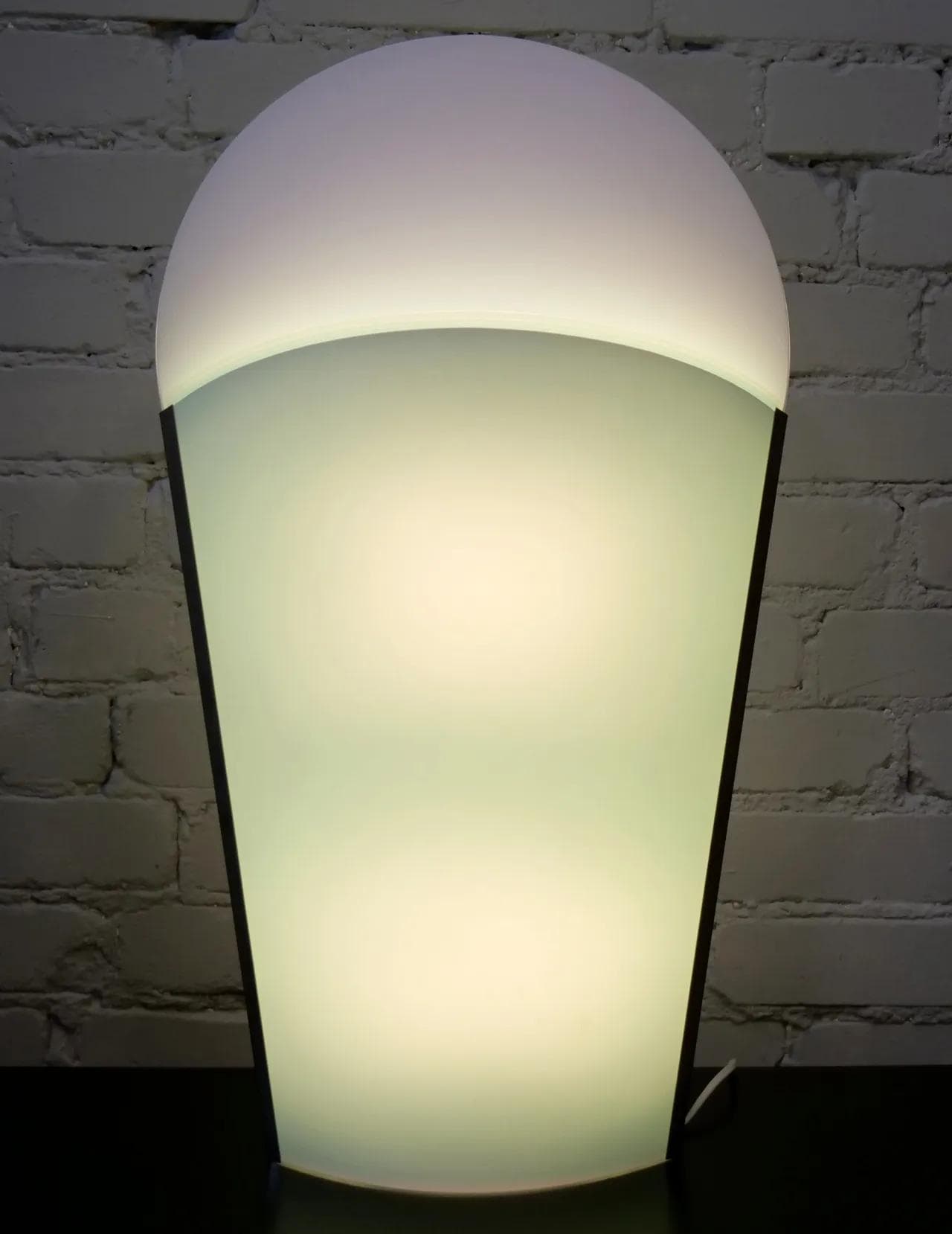 Lampa podłogowa/stołowa Sun-Ra-LA, biały, Opalflex, stal oksydowana, proj. S. Parker, Włochy, lata 80. - 18708