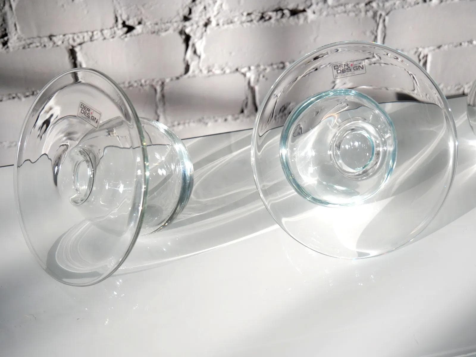 Przezroczysty zestaw trzech minimalistycznych wazonów szklanych, Deru Design, Niemcy, lata 80. - 18680