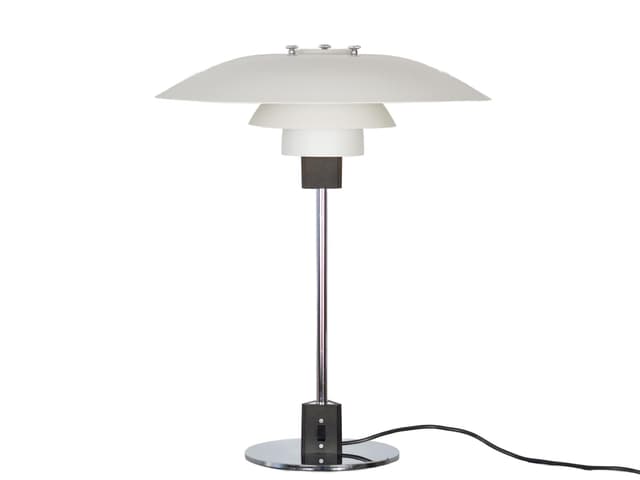 Table Lamp PH 4/3, white metal, by P. Henningsen, Louis Poulsen, Denmark, 1970s. - DIMENSION