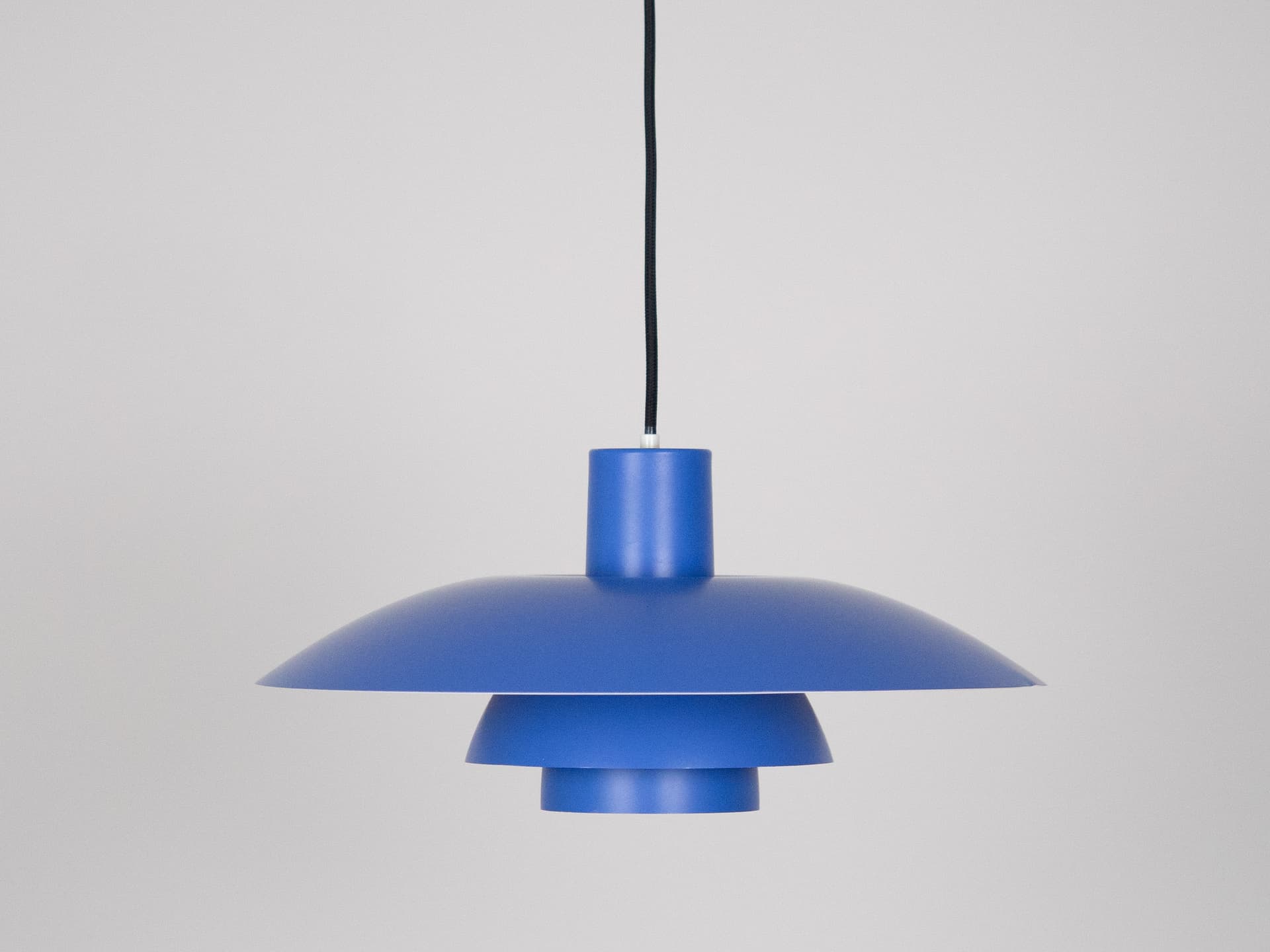 Para lamp wiszących PH 4/3, aluminium niebieski, proj. P. Henningsen, Louis Poulsen, Dania, lata 70. - 255694