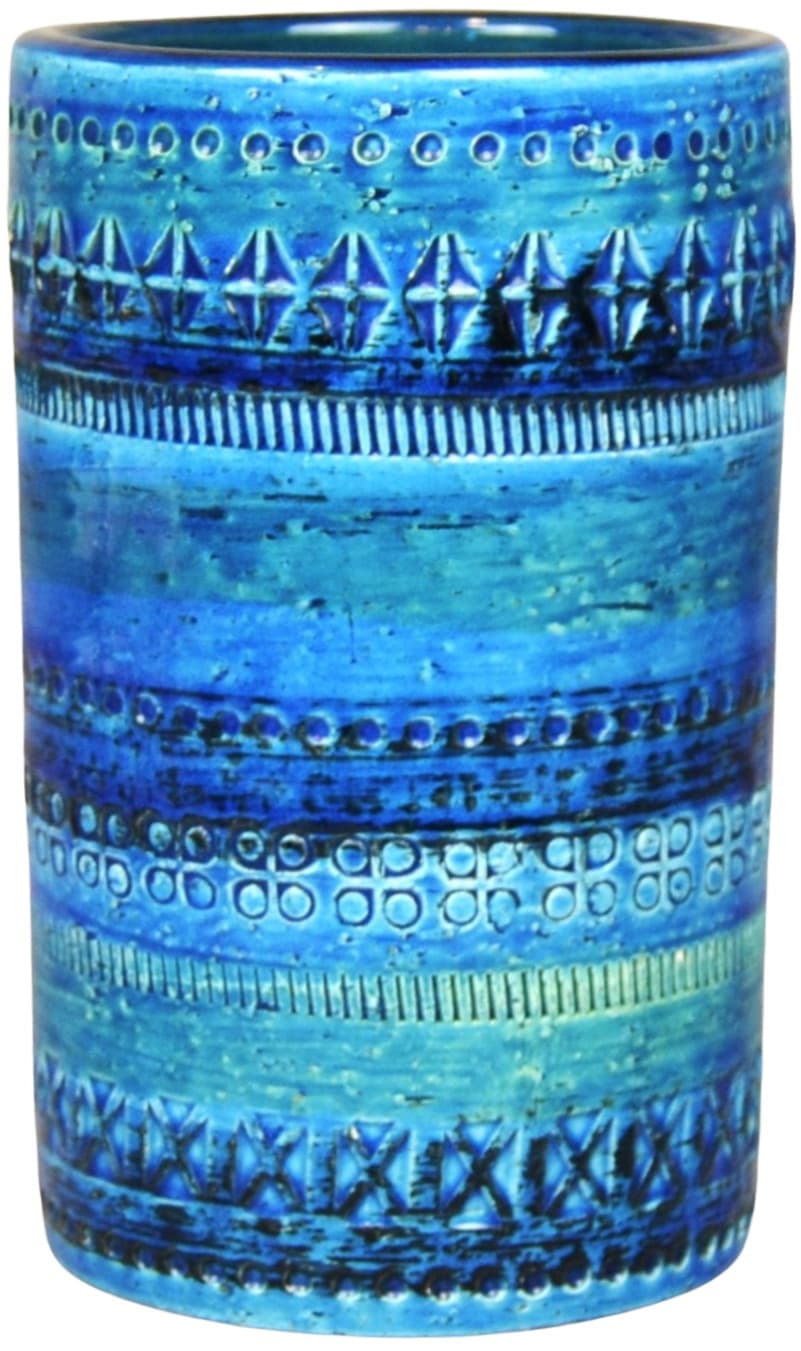 Wazon Blue Rimini, ceramika niebieska, proj. A. Londi, Bitossi, Włochy, lata 60.