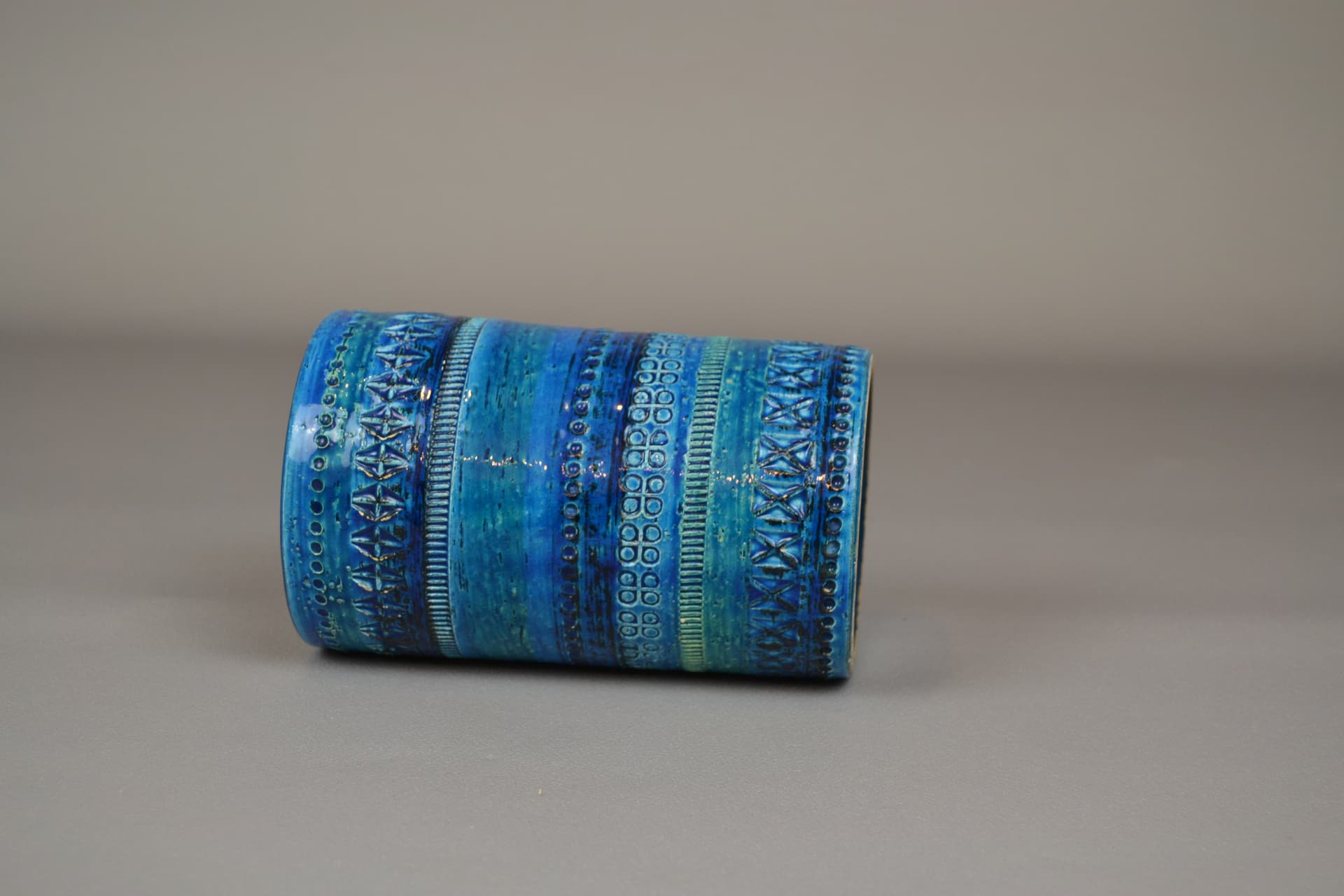 Wazon Blue Rimini, ceramika niebieska, proj. A. Londi, Bitossi, Włochy, lata 60. - 88