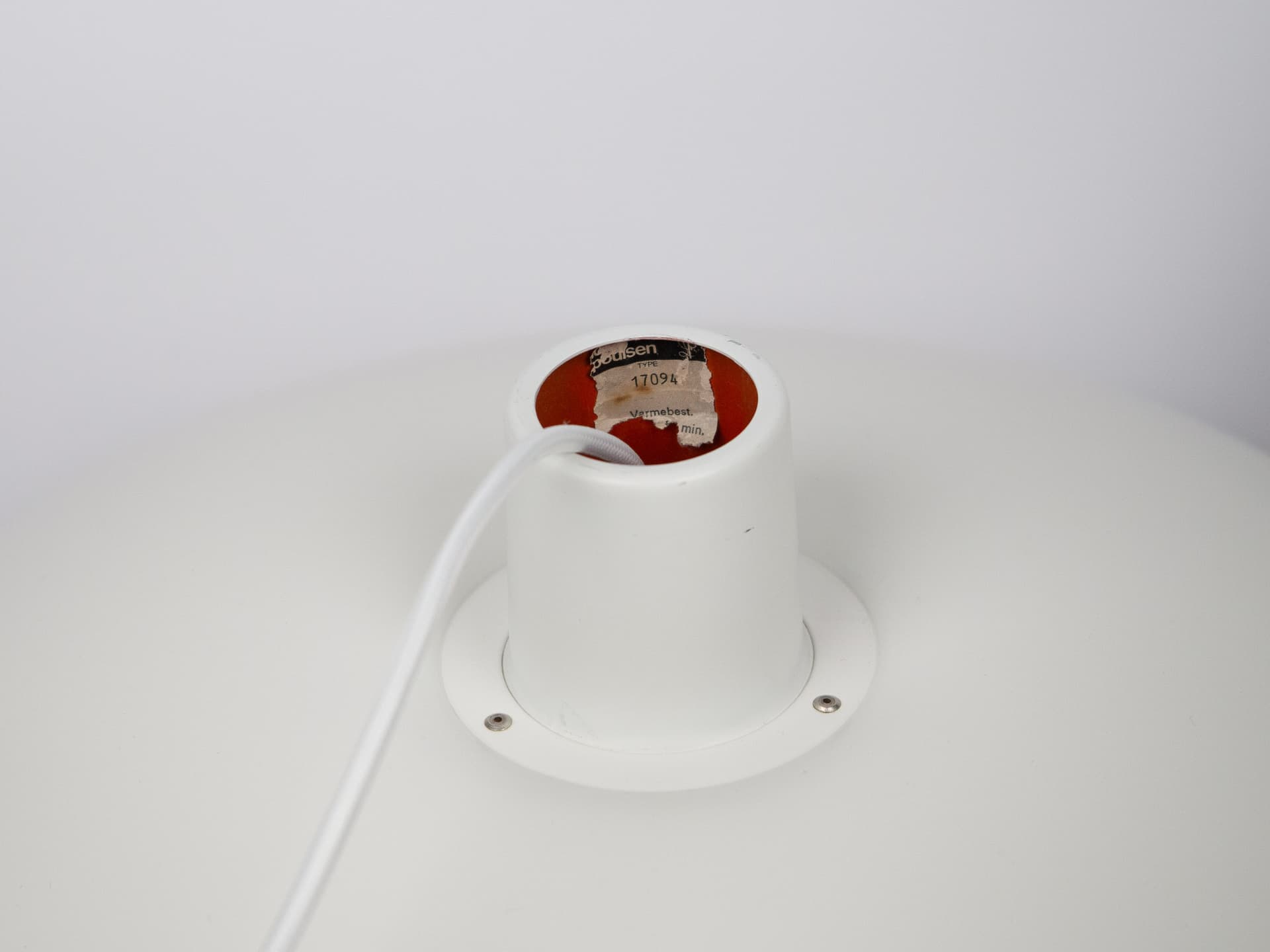 Para lamp wiszących PH 4/3, aluminium biały, proj. P. Henningsen, Louis Poulsen, Dania, lata 70. - 256129