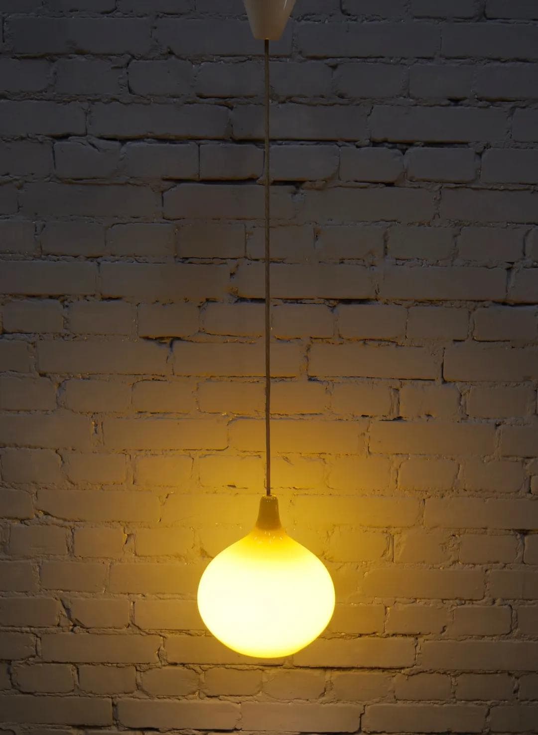 Pendant Lamp Teer Drop, yellow glass, Holegaard, Denmark, 1960s. - 18621