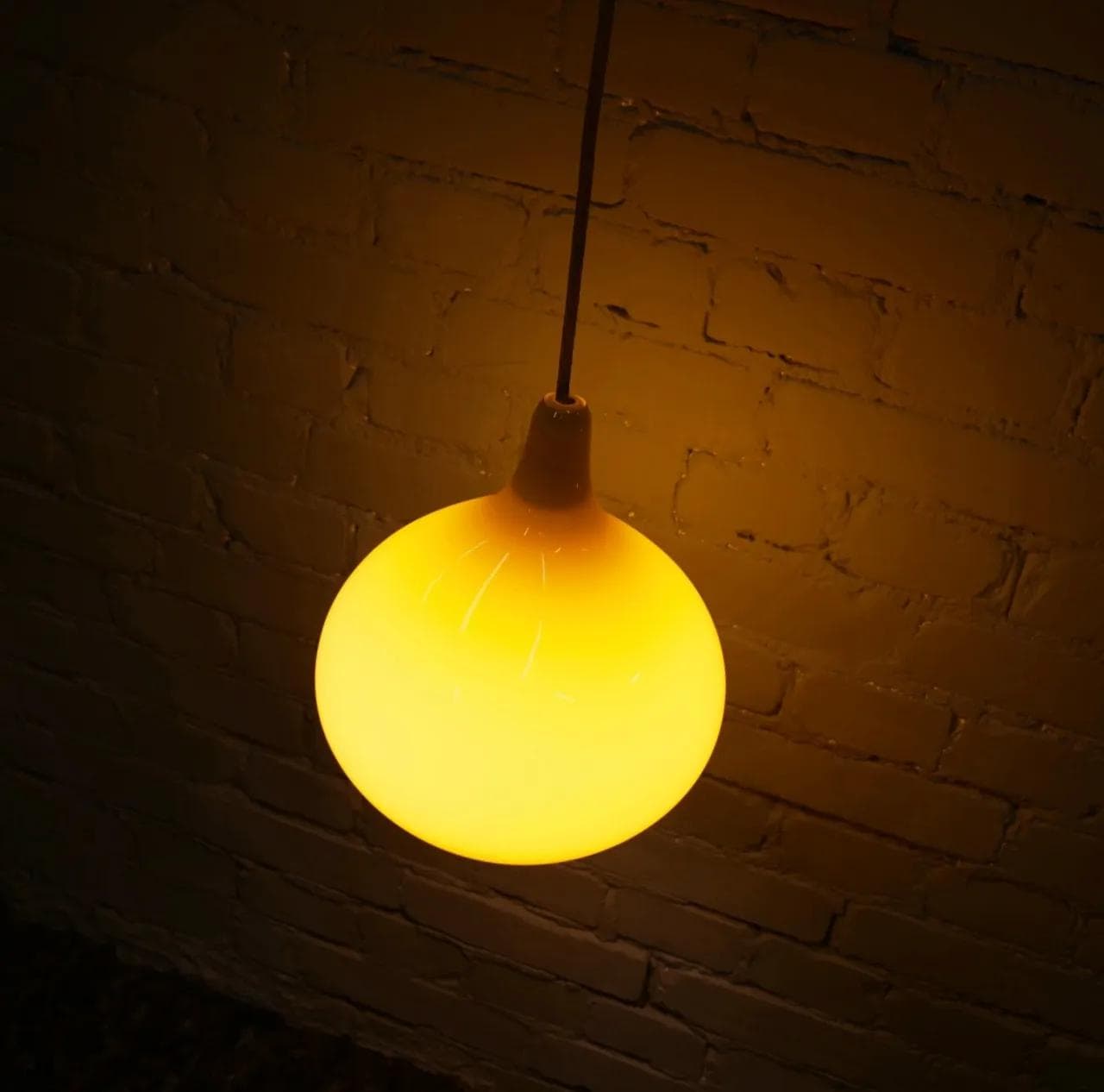 Pendant Lamp Teer Drop, yellow glass, Holegaard, Denmark, 1960s. - 18625