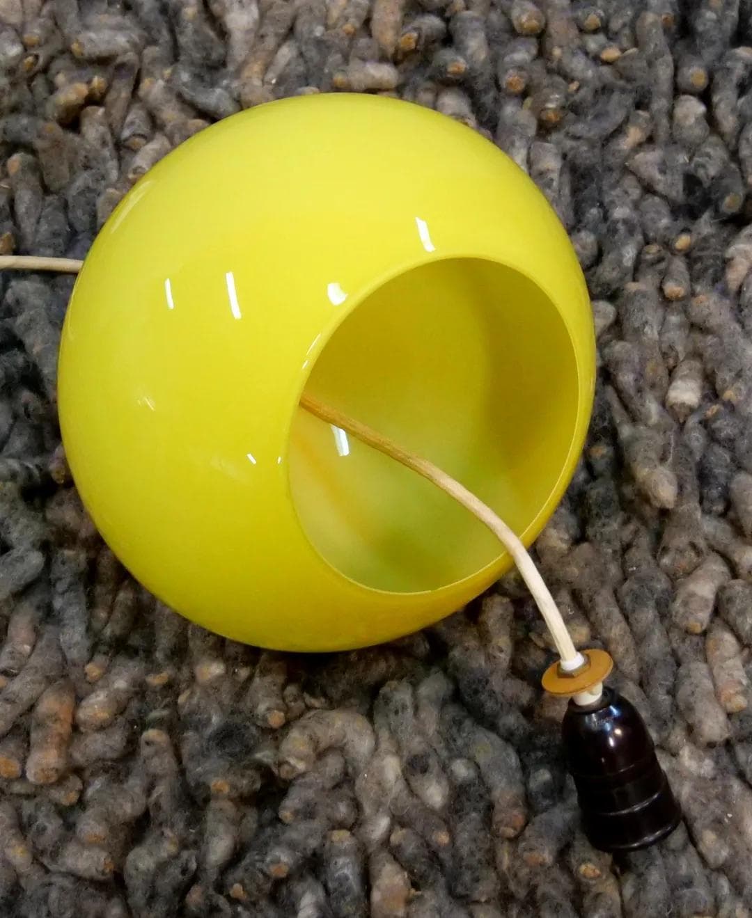 Pendant Lamp Teer Drop, yellow glass, Holegaard, Denmark, 1960s. - 18623