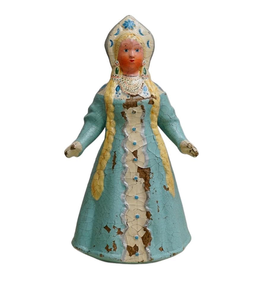 Turquoise Snegurochka Figurine, Russian Folk, Russia, 1940s
