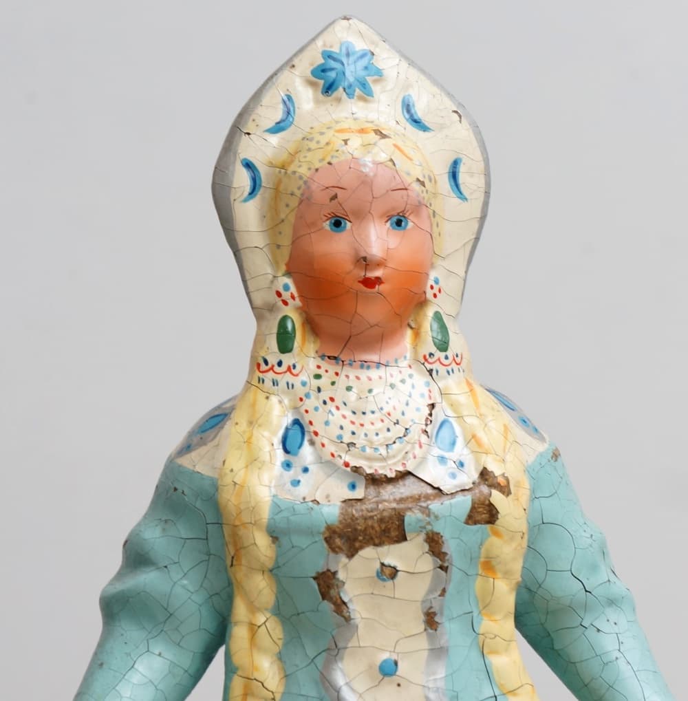 Turquoise Snegurochka Figurine, Russian Folk, Russia, 1940s - 18595